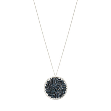 Collar Upsala Plata Círculo Grande Largo Acerina